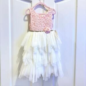American Princess Girls Pink & White Tulle Party Dress | Size 5T | NWT